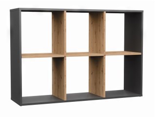 Regał Malax 2X3 ANTRACYT DĄB ARTISAN