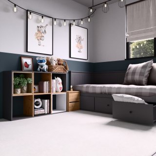 Regał Malax 2X3 ANTRACYT DĄB ARTISAN