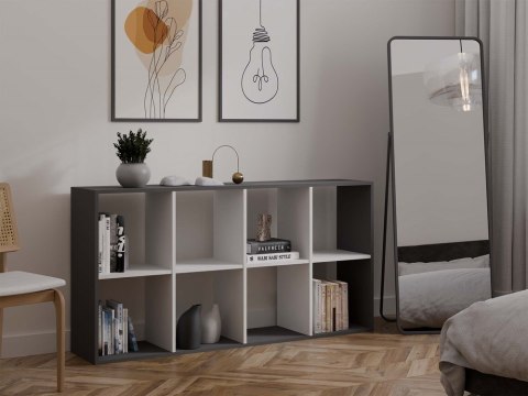 Regał Malax 2X4 ANTRACYT BIAŁY