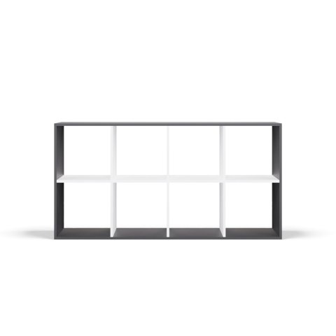 Regał Malax 2X4 ANTRACYT BIAŁY