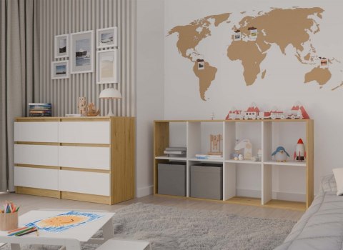 Regał Malax 2X4 DĄB ARTISAN BIEL