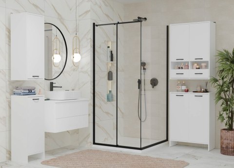 Szafka Łazienkowa NINA 1D BIAŁA 1 Drzwi Regał Słupek 3 Półki Do Łazienki