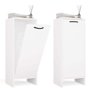 Szafka Łazienkowa NINA 1K BIAŁA 1 Kosz Na Pranie Regał Słupek Do Łazienki