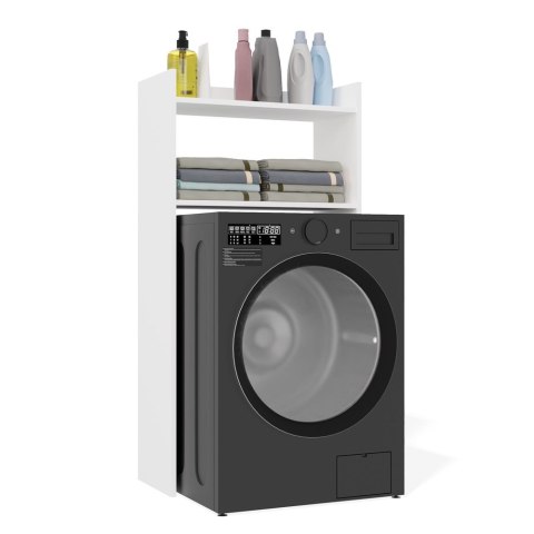 Szafka Łazienkowa NINA NP BIAŁA Na Pralkę Regał Słupek 2 Półki Do Łazienki