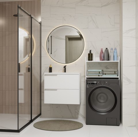 Szafka Łazienkowa NINA NP BIAŁA Na Pralkę Regał Słupek 2 Półki Do Łazienki