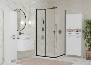 Szafka Łazienkowa Wisząca NINA W2D2P2S BIAŁY Regał 2 Drzwi 8 Półek 2 Szuflady