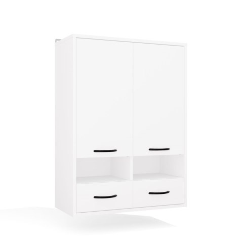 Szafka Łazienkowa Wisząca NINA W2D2P2S BIAŁY Regał 2 Drzwi 8 Półek 2 Szuflady