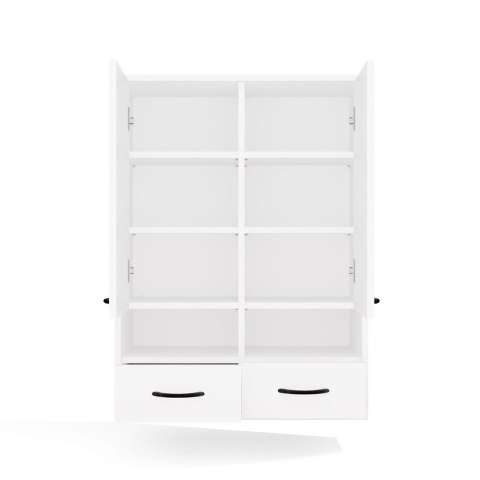 Szafka Łazienkowa Wisząca NINA W2D2P2S BIAŁY Regał 2 Drzwi 8 Półek 2 Szuflady