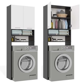 Szafka Łazienkowa na Pralkę POLA DK ANTRACYT BIEL Regał Słupek 180X64X30