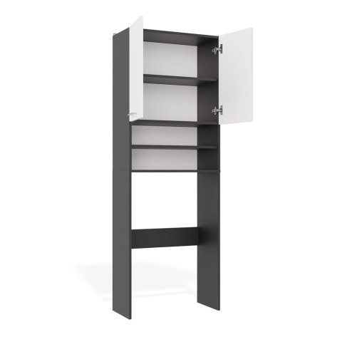 Szafka Łazienkowa na Pralkę POLA DK ANTRACYT BIEL Regał Słupek 180X64X30