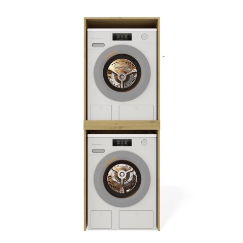 Szafka Łazienkowa na Pralkę i Suszarkę POLA TWIN Regał Słupek DĄB ARTISAN