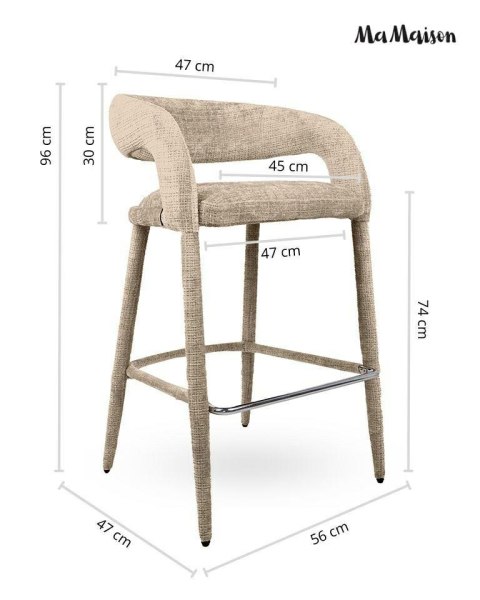 MaMaison MaMaison krzesło barowe IRIS beżowe