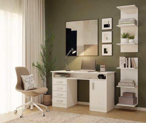 REGAŁ 6P BIAŁY Wysoki 180 Cm 6 Półek Na Książki Segregatory Do Biura Salonu