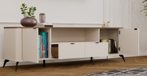 Szafka RTV CORDOBA 2S2S Kaszmir Beż Dąb Castello Szafka Pod TV 2 Szuflady