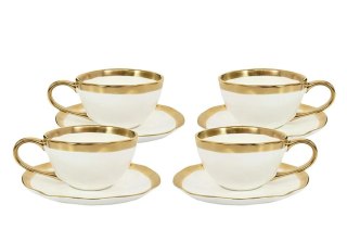 Kare Design KARE komplet 4 filiżanek BELL biało-złoty