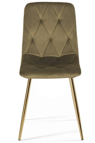 Krzesło tapicerowane BORGO VELVET BROWN GOLD