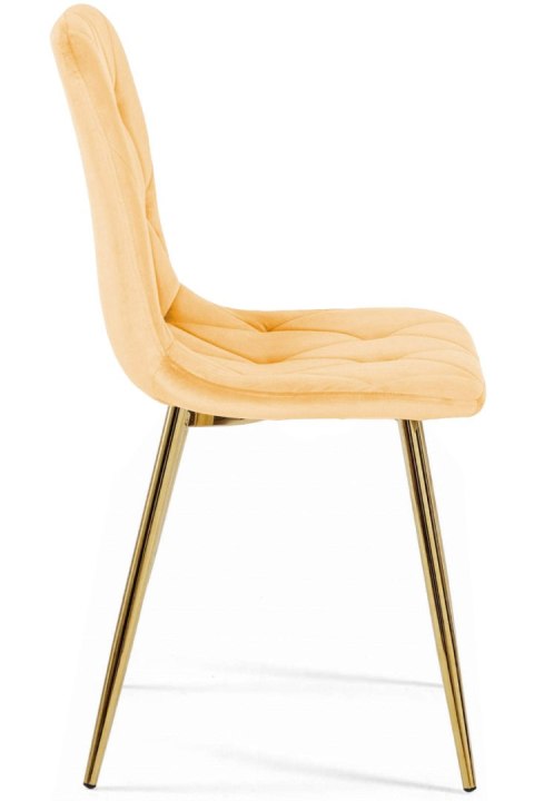 Krzesło tapicerowane BORGO VELVET MUSTARD GOLD