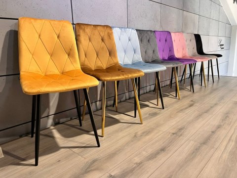 Krzesło tapicerowane BORGO VELVET MUSTARD SMOKE