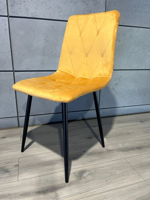 Krzesło tapicerowane BORGO VELVET MUSTARD SMOKE