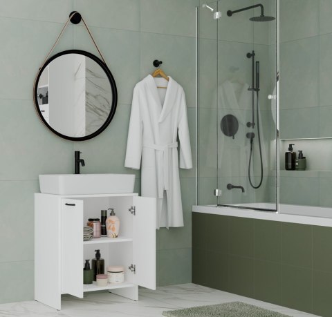 Szafka Łazienkowa NINA 2DUM BIAŁY 2 Drzwi Półki Regał Pod Umywalkę