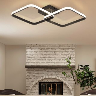 Lampa Dekoracyjna 2 kwadraty 52W Czarna DL-Z02 IMOLA