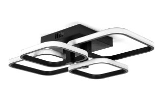 Lampa Dekoracyjna 72W Czarna 4 Kwadraty + pilot DL-C02 QUATRO