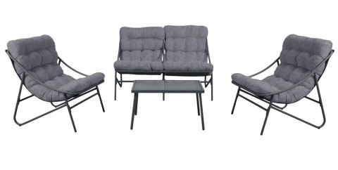Zestaw Mebli Ogrodowych VIBE 4 Częściowy Fotele Sofa Stolik SZARY