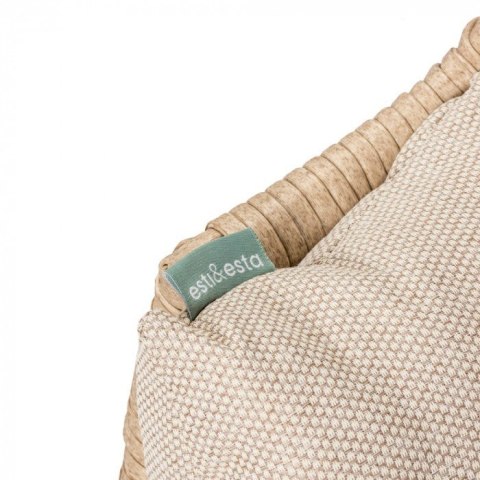 Fotel HOLAND Ogrodowy z Poduszką Rattanowy Stalowy 142 cm BEŻOWY