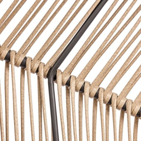 Fotel HOLAND Ogrodowy z Poduszką Rattanowy Stalowy 142 cm BEŻOWY