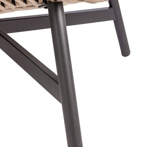 Fotel HOLAND Ogrodowy z Poduszką Rattanowy Stalowy 142 cm BEŻOWY