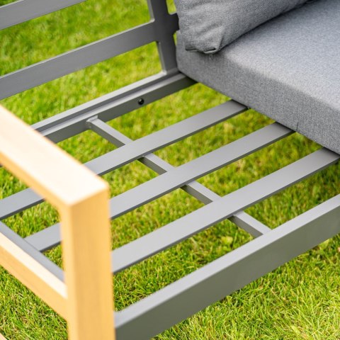 Zestaw Mebli Ogrodowych DUISBURG Sofa Fotel Stolik ANTRACYT / BRĄZOWY