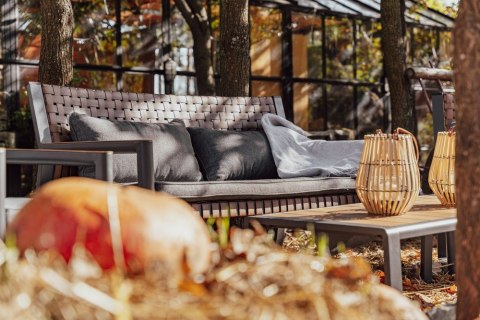 Zestaw Mebli Ogrodowych TEXAS z Sofą Fotelami i Stolikem Kawowym SZARY