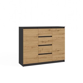 Komoda Malwa 2D4S 120 ANTRACYT DĄB ARTISAN
