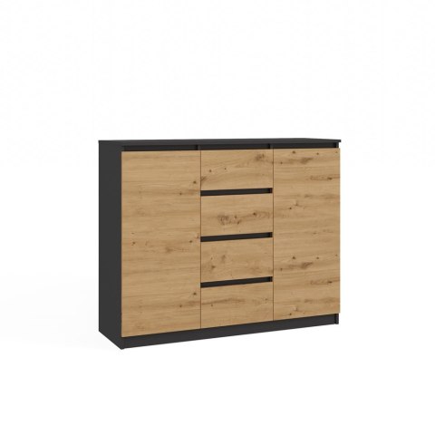 Komoda Malwa 2D4S 120 ANTRACYT DĄB ARTISAN