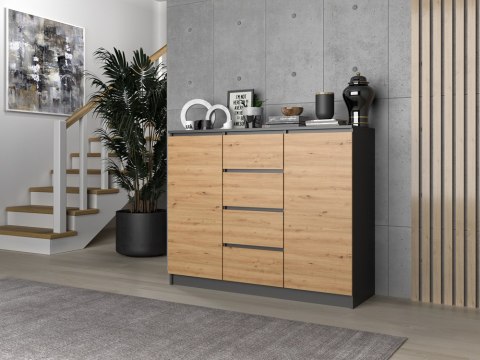 Komoda Malwa 2D4S 120 ANTRACYT DĄB ARTISAN