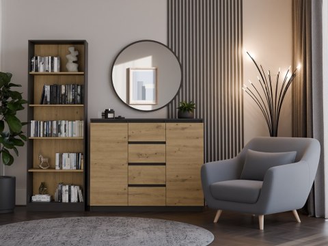 Komoda Malwa 2D4S 120 ANTRACYT DĄB ARTISAN