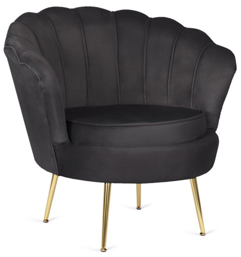 Krzesło Fotel Muszla Lugano DONNA VELVET BLACK