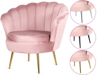 Krzesło Fotel Muszla Lugano DONNA VELVET PINK
