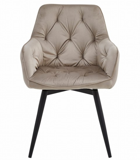 Krzesło JORK360 - ciemny beż aksamit / nogi czarne x 2