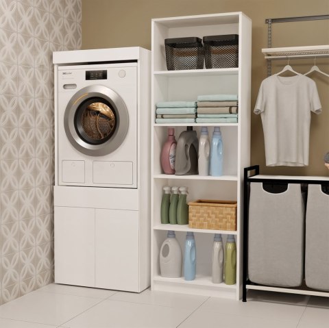 Szafka Łazienkowa Na Pralkę Lub Suszarkę POLA TWIN 1S BIAŁA Regał Szuflada