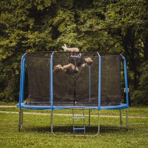 Trampolina Ogrodowa Jumpi 435cm/14FT Maxy Comfort Niebieska Z Wewnętrzną Siatką