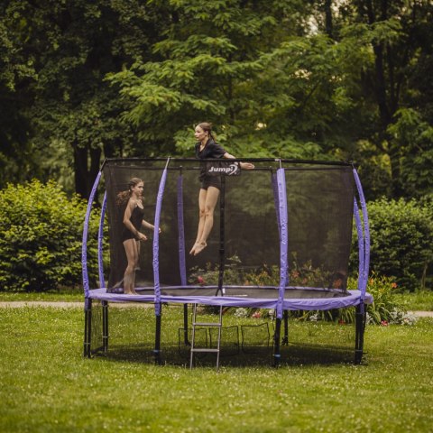 Trampolina Ogrodowa Jumpi 435cm/14FT Maxy Comfort Plus Fioletowa Z Wewnętrzną Siatką
